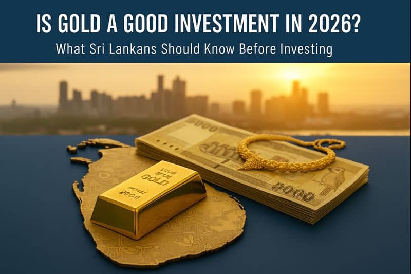 Investment in gold in Sri Lanka 2026 illustration with gold bars